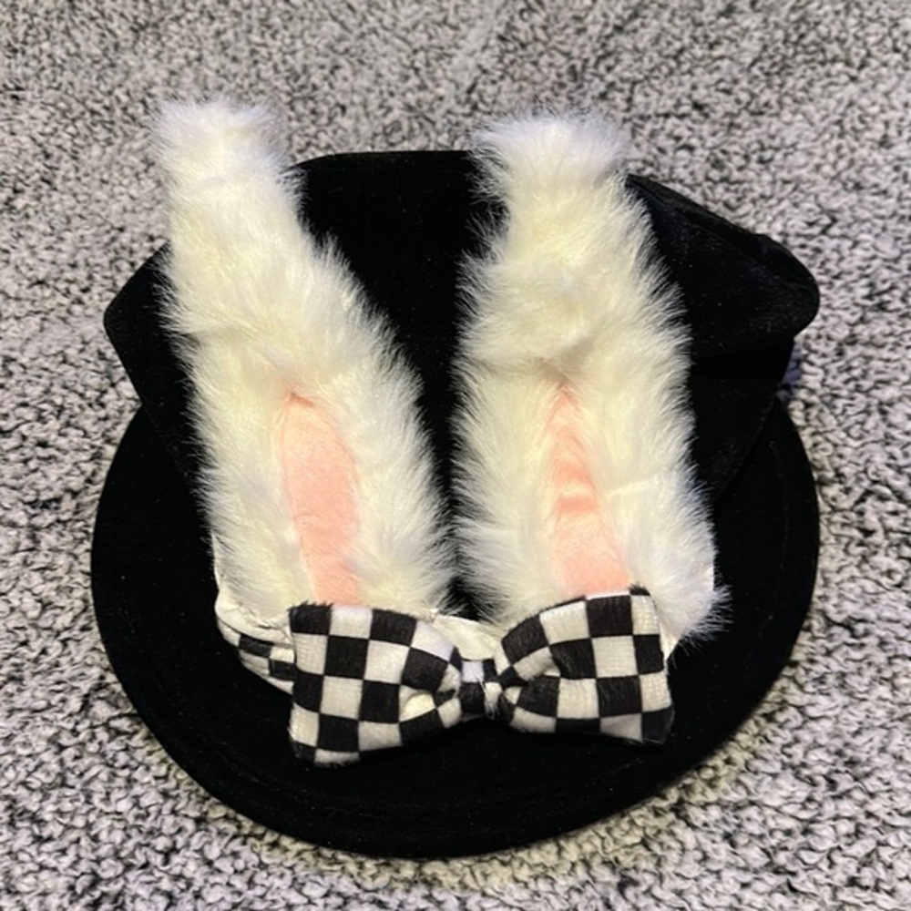 Mad Hatter Top Hat White Rabbit Ears Alice In Wonderland, Halloween, Cosplay